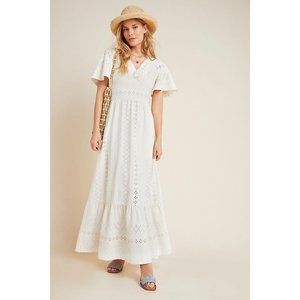 NWOT Anthropologie Rochelle Eyelet Maxi Dress XSP